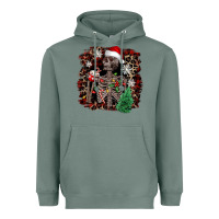 Skeleton With Coffee Cup Christmas Heavyweight Hoodie | Teevron