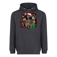 Smoke Skeleton with coffee cup Christmas Heavyweight Hoodie - NancyCooperArtShop