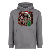 Storm Skeleton with coffee cup Christmas Heavyweight Hoodie - NancyCooperArtShop