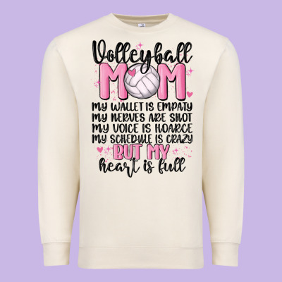 Volleyball Mom Premium Sweatshirt Designed By Maliassmallbusiness