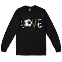 Black for the love of the game socer Long Sleeve Tee - CowhideDigitalArt