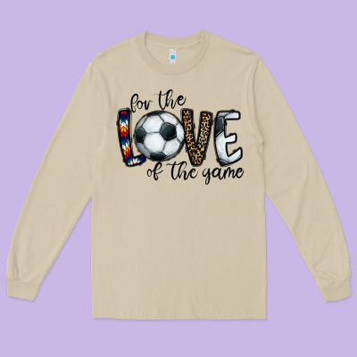 For The Love Of The Game Socer Long Sleeve Tee Designed By Cowhidedigitalart