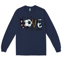 Navy for the love of the game socer Long Sleeve Tee - CowhideDigitalArt
