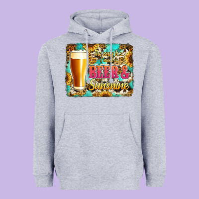 Beer And Sunshine Heavyweight Hoodie Designed By Jasminsmagicworld