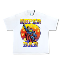 White super dad Urban Heavy Tee - BarkalooDesign