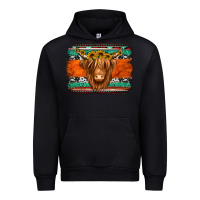 Black highland cow western background Urban Hoodie - Jasminsmagicworld