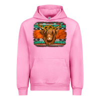 Fuchsia Pink highland cow western background Urban Hoodie - Jasminsmagicworld