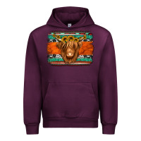 Mauve Wine highland cow western background Urban Hoodie - Jasminsmagicworld