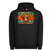 Pigment Black highland cow western background Urban Hoodie - Jasminsmagicworld