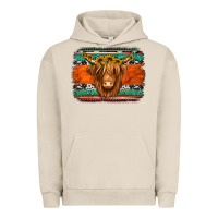 Pigment French Oak highland cow western background Urban Hoodie - Jasminsmagicworld