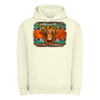 Pigment Pistachio highland cow western background Urban Hoodie - Jasminsmagicworld