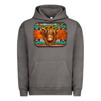 Pigment Tornado highland cow western background Urban Hoodie - Jasminsmagicworld