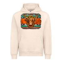 Sandshell highland cow western background Urban Hoodie - Jasminsmagicworld