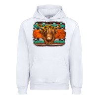 White highland cow western background Urban Hoodie - Jasminsmagicworld