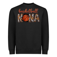 Black basketball nana with leopard Heavyweight Sweatshirt - texasbilliewilder