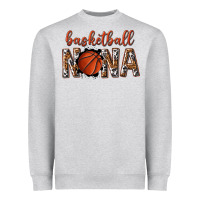 Heather Grey basketball nana with leopard Heavyweight Sweatshirt - texasbilliewilder