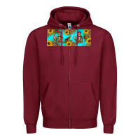 Burgundy skeleton coffee and coffee plants 11 oz Zipper Hoodie - Artiststas