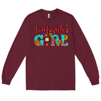 Burgundy firefighter son girl Long Sleeve Tee - HRA Design Shop