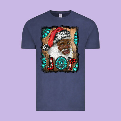 African American Santa Joy Vintage Tee Designed By Ranaportraitstore