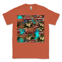 Copper hunting deer american flag seamless pattern Classic Tee - HRA Design Shop