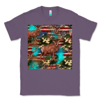 Lavender hunting deer american flag seamless pattern Classic Tee - HRA Design Shop