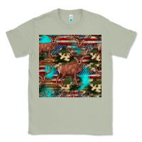 Matcha hunting deer american flag seamless pattern Classic Tee - HRA Design Shop