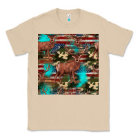 Mushroom hunting deer american flag seamless pattern Classic Tee - HRA Design Shop