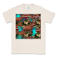 Natural hunting deer american flag seamless pattern Classic Tee - HRA Design Shop