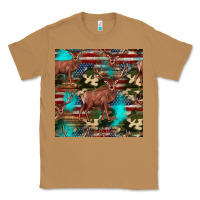 Toasted Coconut hunting deer american flag seamless pattern Classic Tee - HRA Design Shop