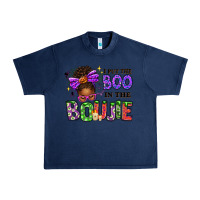 Navy I Put The Boo In The Boujie Messy Bun Urban Heavy Tee - texasbilliewilder