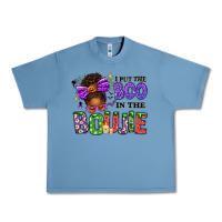 Pebble Blue I Put The Boo In The Boujie Messy Bun Urban Heavy Tee - texasbilliewilder