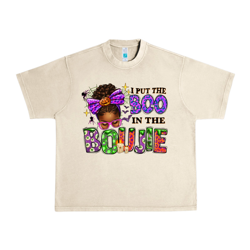 I Put The Boo In The Boujie Messy Bun Urban Heavy Tee by texasbilliewilder | Teevron