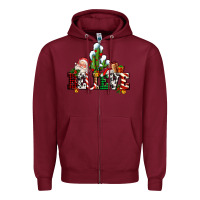 Burgundy believe christmas and santa Zipper Hoodie - AdoDesignShop
