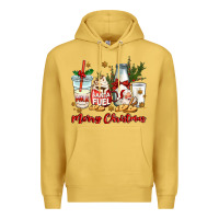Antique Gold santa fuel merry christmas Premium Hoodie - MaliasSmallBusiness