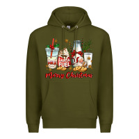 Army Green santa fuel merry christmas Premium Hoodie - MaliasSmallBusiness