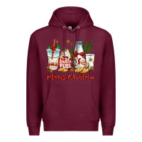Burgundy santa fuel merry christmas Premium Hoodie - MaliasSmallBusiness