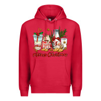 Cardinal santa fuel merry christmas Premium Hoodie - MaliasSmallBusiness