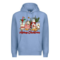 Colony Blue santa fuel merry christmas Premium Hoodie - MaliasSmallBusiness