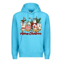 Ocean Blue santa fuel merry christmas Premium Hoodie - MaliasSmallBusiness