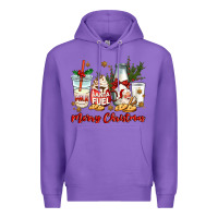 Purple santa fuel merry christmas Premium Hoodie - MaliasSmallBusiness
