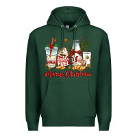 Sports Green santa fuel merry christmas Premium Hoodie - MaliasSmallBusiness