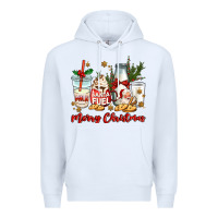 White santa fuel merry christmas Premium Hoodie - MaliasSmallBusiness