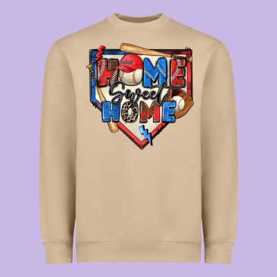 Home Sweet Home Baseball Heavyweight Sweatshirt Designed By Zillion Design Studio