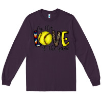 Plum for the love of the game softball Long Sleeve Tee - CowhideDigitalArt