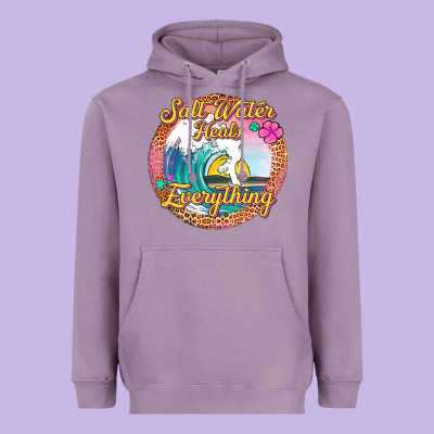 Salt Water Heals Everything Heavyweight Hoodie Designed By Jasminsmagicworld