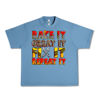 Pebble Blue race it great it fix it repeat it Urban Heavy Tee - Zillion Design Studio