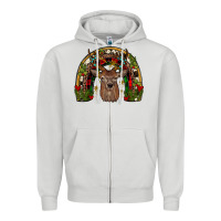 Dove Grey deer rainbow Zipper Hoodie - JahusDesignShop