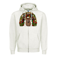 Oatmeal Heather deer rainbow Zipper Hoodie - JahusDesignShop
