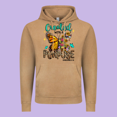 Vintage Hoodie created with a purpose ephesians 2 10