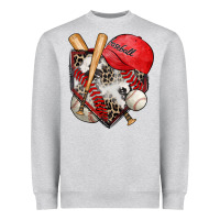 Heather Grey baseball home plate Heavyweight Sweatshirt - Zillion Design Studio